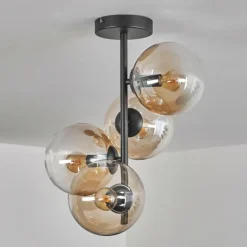 Plafonnier - Verre 15 cm Gastor Ambre, Clair, 4 lumières