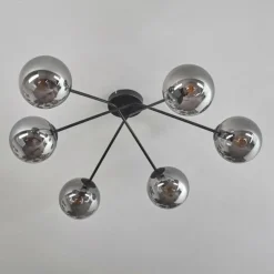 Plafonnier - Verre 15 cm Gastor Fumé, 6 lumières