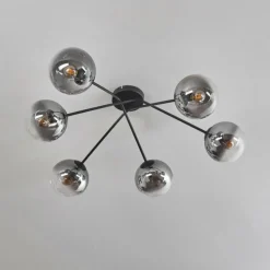 Plafonnier - Verre 15 cm Gastor Clair, Fumé, 6 lumières
