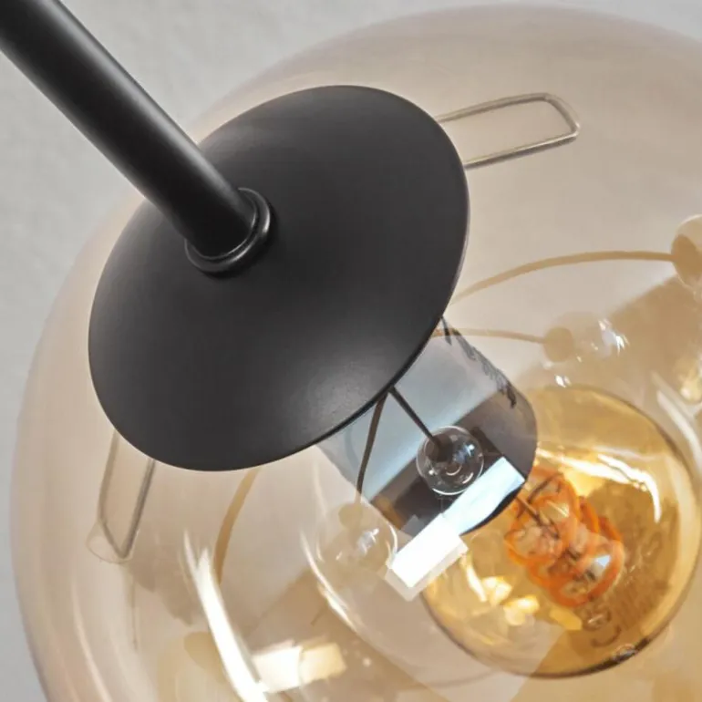Plafonnier - Verre 15 cm Gastor Ambre, 6 lumières