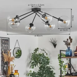 Plafonnier - Verre 15 cm Gastor Clair, 6 lumières