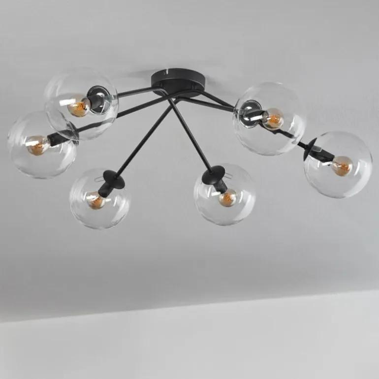 Plafonnier - Verre 15 cm Gastor Clair, 6 lumières