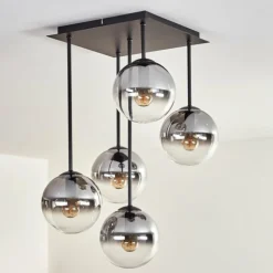 Plafonnier - Verre 15 cm Gastor Clair, Fumé, 5 lumières