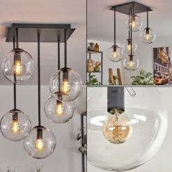 Plafonnier - Verre 15 cm Gastor Clair, 5 lumières