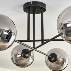 Plafonnier - Verre 15 cm Gastor Fumé, 6 lumières