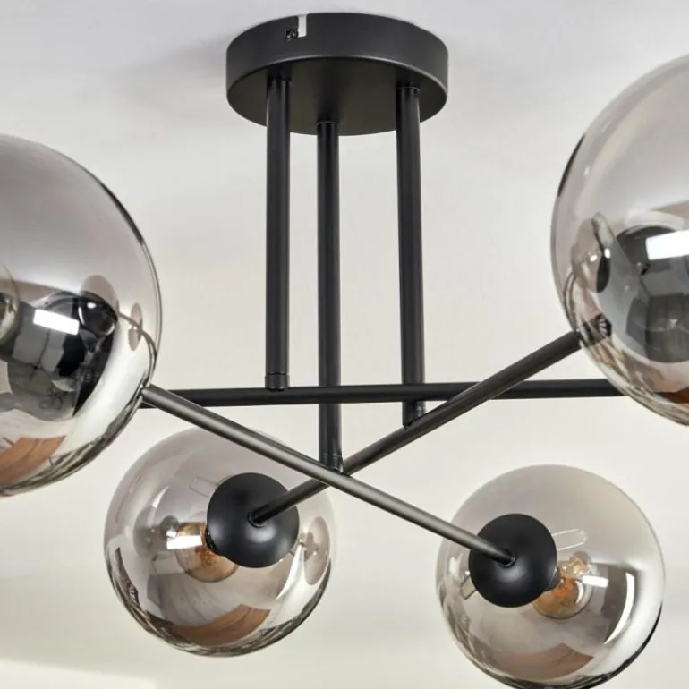 Plafonnier - Verre 15 cm Gastor Fumé, 6 lumières