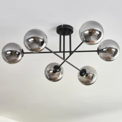 Plafonnier - Verre 15 cm Gastor Fumé, 6 lumières