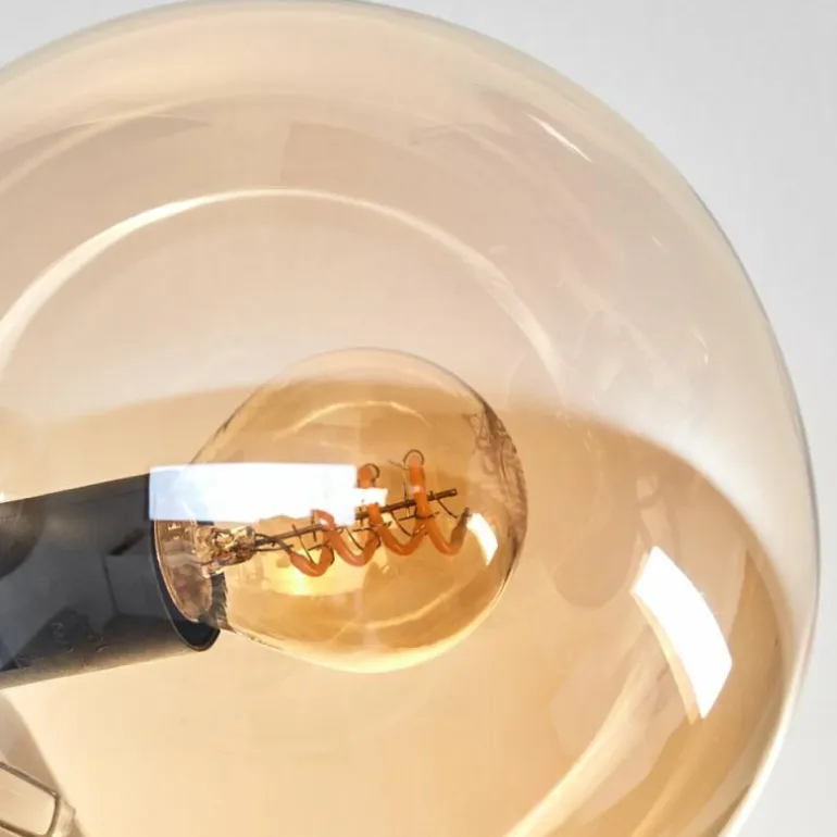 Plafonnier - Verre 15 cm Gastor Ambre, Fumé, 6 lumières