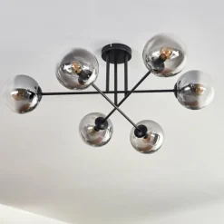 Plafonnier - Verre 15 cm Gastor Clair, Fumé, 6 lumières