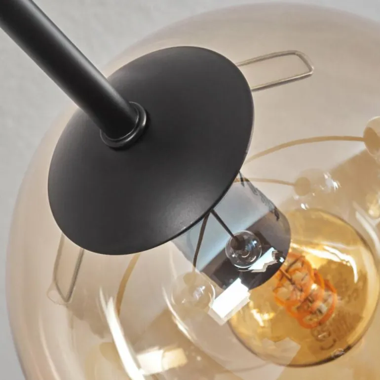 Plafonnier - Verre 15 cm Gastor Ambre, Fumé, 6 lumières