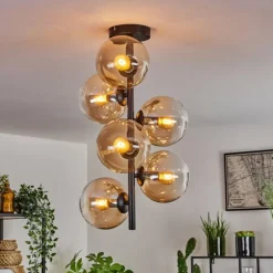 Plafonnier - Verre 15 cm Gastor Ambre, Clair, 6 lumières