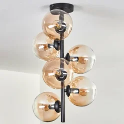 Plafonnier - Verre 15 cm Gastor Ambre, Clair, 6 lumières