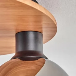 Plafonnier - Verre 15 cm Koyoto Écru, Noir, 5 lumières