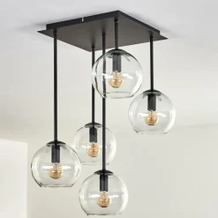 Plafonnier - Verre 15 cm Koyoto Clair, 5 lumières