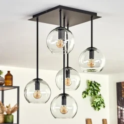 Plafonnier - Verre 15 cm Koyoto Clair, 5 lumières