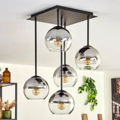 Plafonnier - Verre 15 cm Koyoto Clair, Fumé, 5 lumières