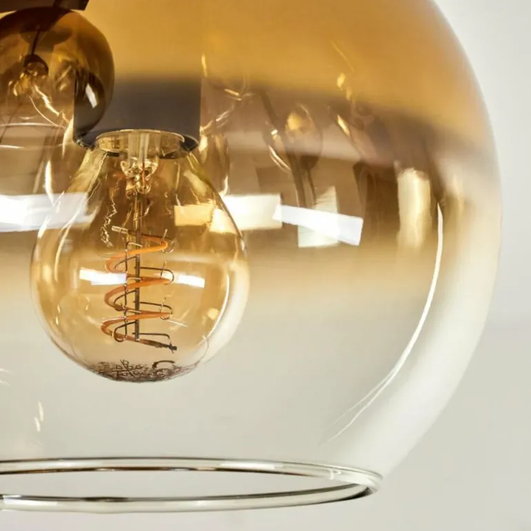 Plafonnier - Verre 15 cm Koyoto Or, Clair, 5 lumières