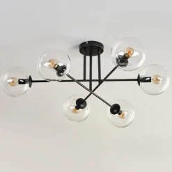 Plafonnier - Verre 15 cm Koyoto Clair, 6 lumières