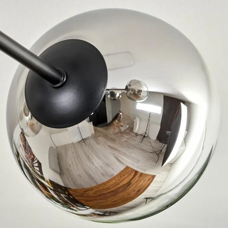 Plafonnier - Verre 15 cm Koyoto Chrome, Clair, 6 lumières