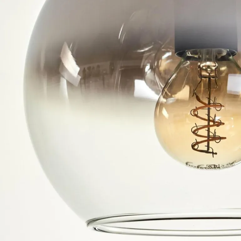 Plafonnier - Verre 15 cm Koyoto Chrome, Clair, 5 lumières