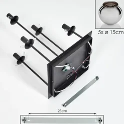 Plafonnier - Verre 15 cm Koyoto Chrome, 5 lumières