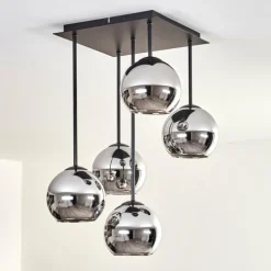 Plafonnier - Verre 15 cm Koyoto Chrome, 5 lumières