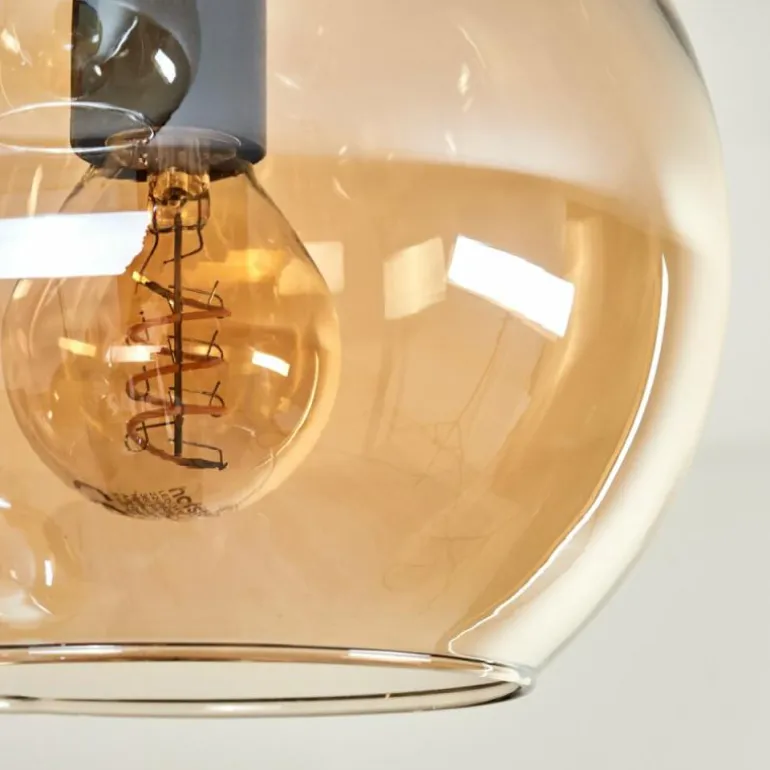 Plafonnier - Verre 15 cm Koyoto Ambre, 5 lumières