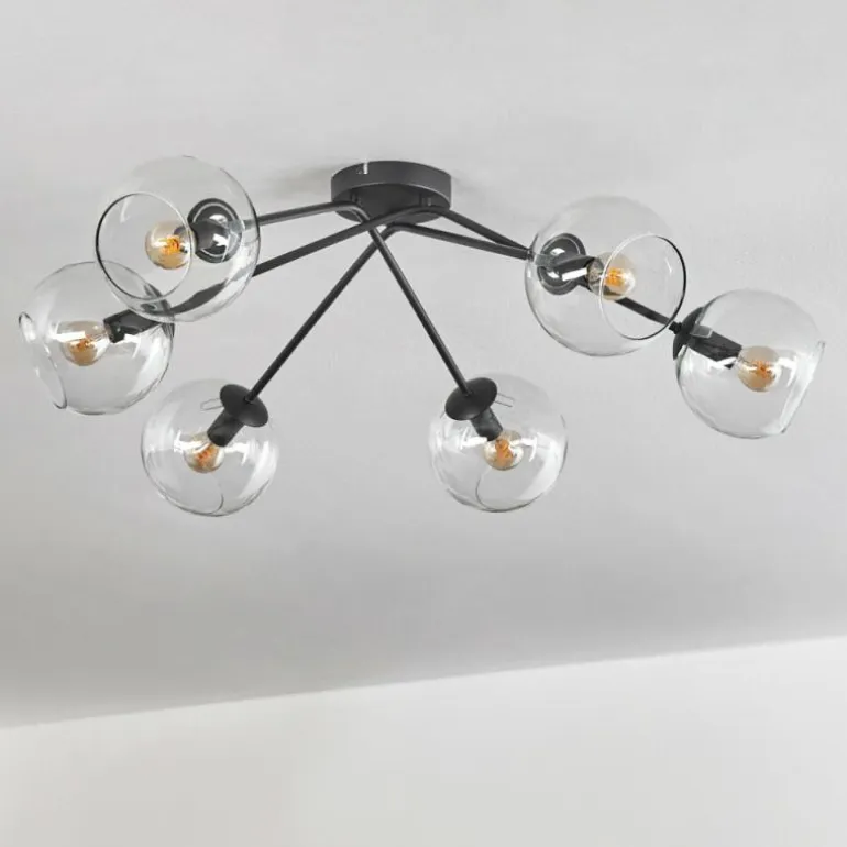 Plafonnier - Verre 15 cm Koyoto Clair, 6 lumières