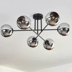 Plafonnier - Verre 15 cm Koyoto Chrome, 6 lumières
