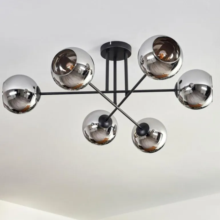 Plafonnier - Verre 15 cm Koyoto Chrome, 6 lumières