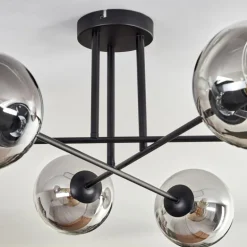 Plafonnier - Verre 15 cm Koyoto Clair, Fumé, 6 lumières