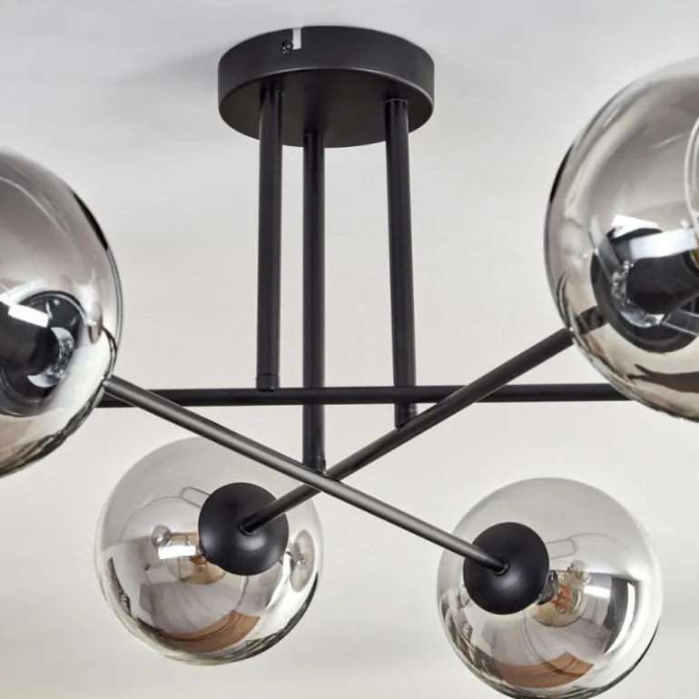 Plafonnier - Verre 15 cm Koyoto Clair, Fumé, 6 lumières