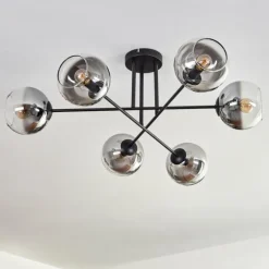 Plafonnier - Verre 15 cm Koyoto Clair, Fumé, 6 lumières