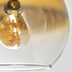 Plafonnier - Verre 15 cm Koyoto Or, Clair, 6 lumières