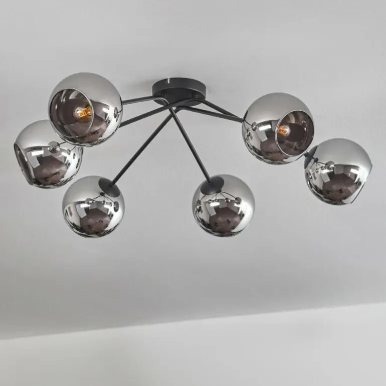 Plafonnier - Verre 15 cm Koyoto Chrome, 6 lumières