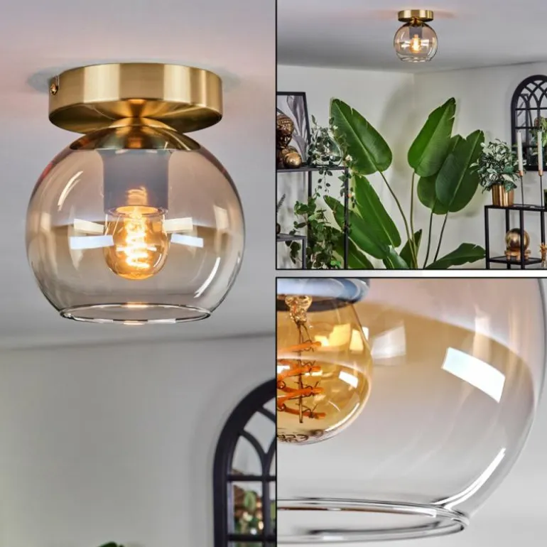 Plafonnier - Verre 15 cm Koyoto Ambre, Clair, 1 lumière