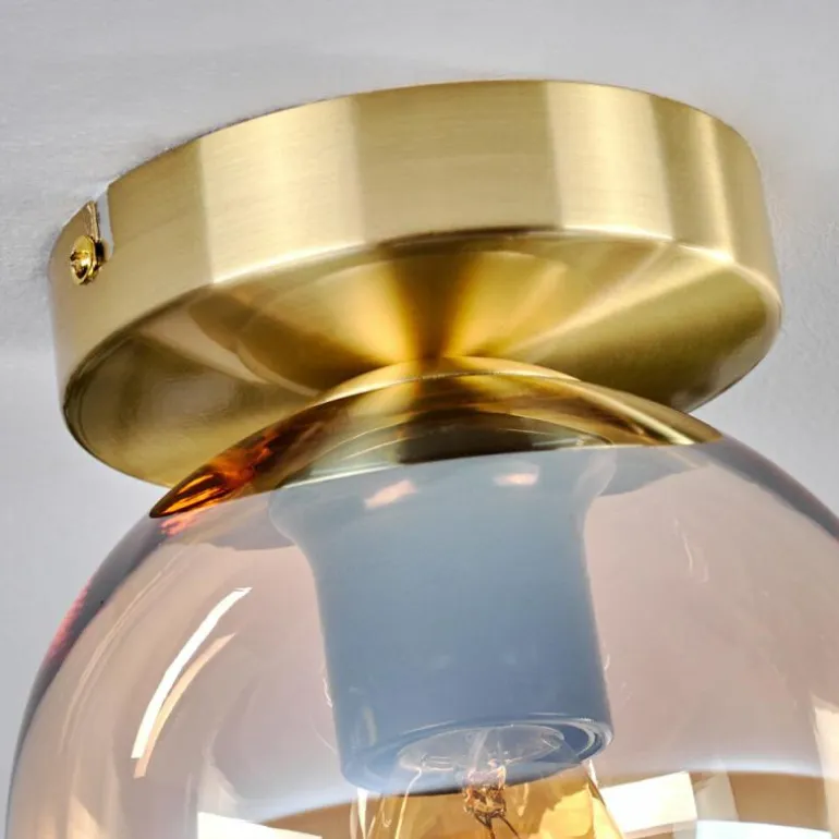 Plafonnier - Verre 15 cm Koyoto Ambre, Clair, 1 lumière