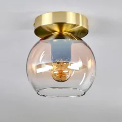 Plafonnier - Verre 15 cm Koyoto Ambre, Clair, 1 lumière