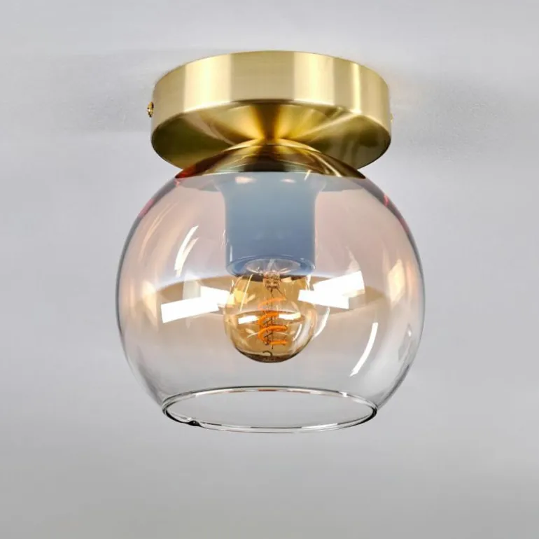 Plafonnier - Verre 15 cm Koyoto Ambre, Clair, 1 lumière
