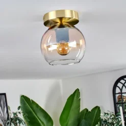 Plafonnier - Verre 15 cm Koyoto Ambre, Clair, 1 lumière