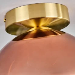 Plafonnier - Verre 20 cm Koyoto Or, Noir, 1 lumière