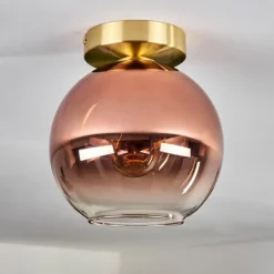 Plafonnier - Verre 20 cm Koyoto Or, Noir, 1 lumière