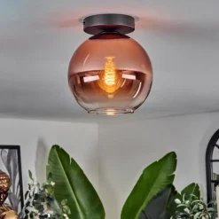 Plafonnier - Verre 20 cm Koyoto Clair, Cuivré, 1 lumière