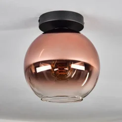 Plafonnier - Verre 20 cm Koyoto Clair, Cuivré, 1 lumière