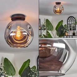 Plafonnier - Verre 25 cm Ripoll Fumé, 1 lumière
