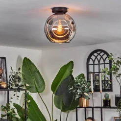 Plafonnier - Verre 25 cm Ripoll Fumé, 1 lumière