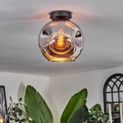 Plafonnier - Verre 25 cm Ripoll Chrome, 1 lumière