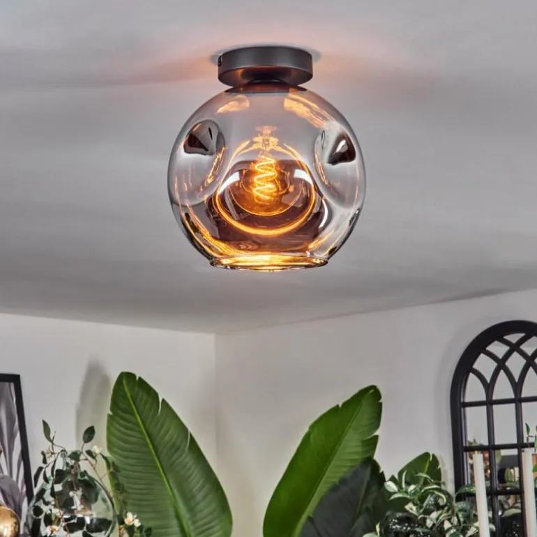 Plafonnier - Verre 25 cm Ripoll Chrome, 1 lumière