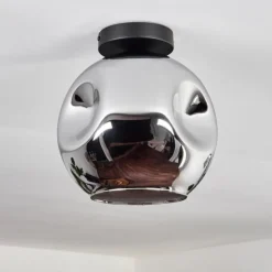 Plafonnier - Verre 25 cm Ripoll Chrome, 1 lumière