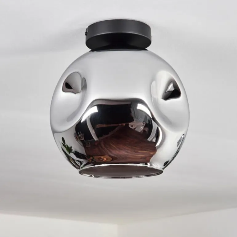 Plafonnier - Verre 25 cm Ripoll Chrome, 1 lumière